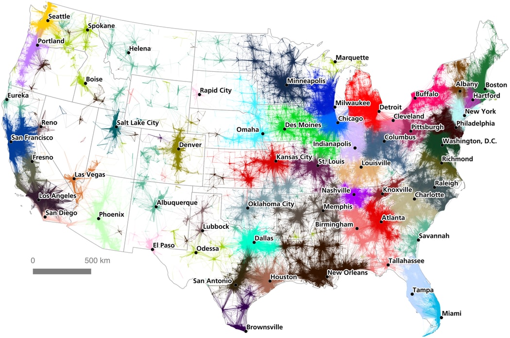 A Map That Reveals The Hidden ‘MegaRegions’ That Constitute The U.S ...